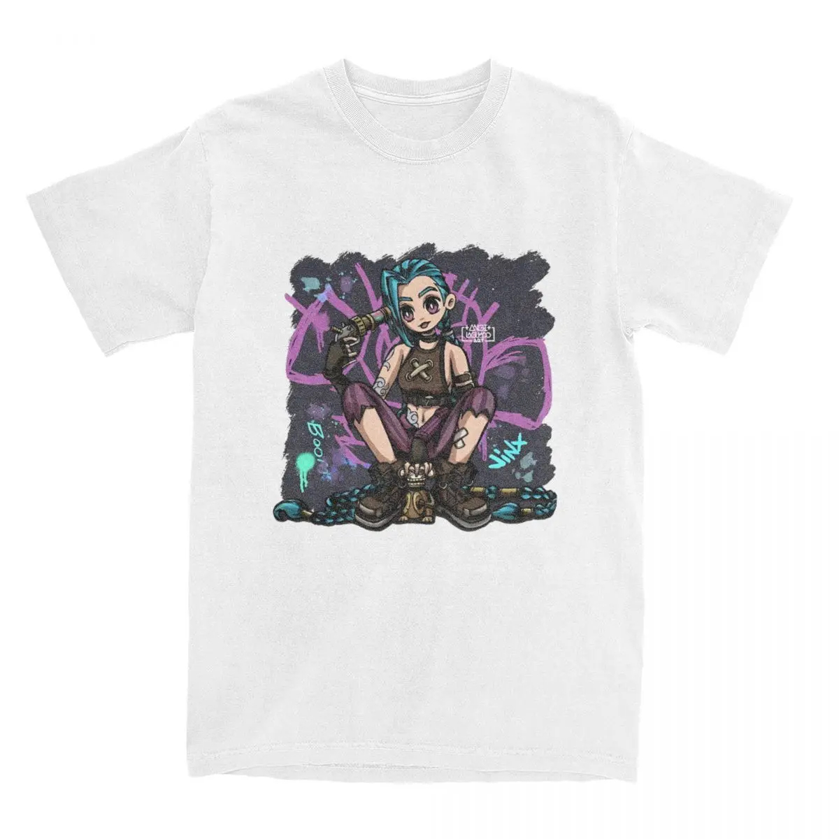 

2025 Arcane Anime Jinx T-Shirt Hipster Women's and Men's TShirts Short-Sleeve Y2K Funny Tshirt Summer Cotton O Neck 3XL Clothing