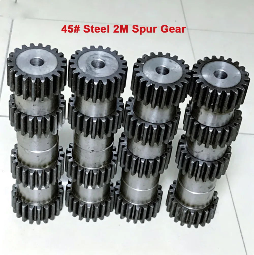 1Pcs Module 2 Spur Gear 45# Carbon Steel M2 Straight Teeth Gear 26-41Teeth For Mechanical DIY Transmission Replacement Parts