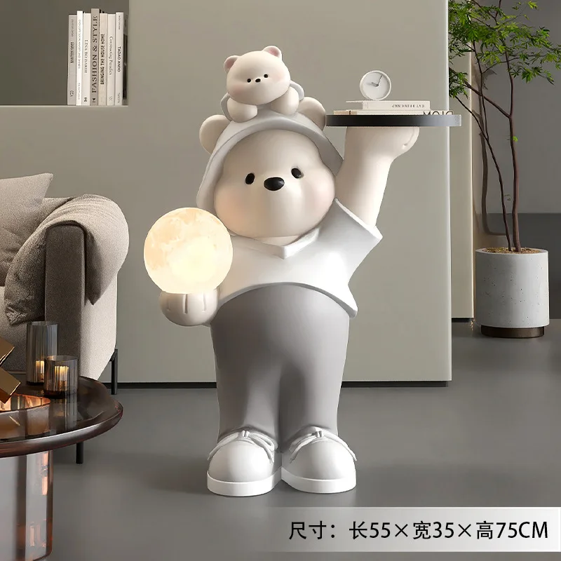 Wholesale Custom Big Bear Floor Lamp Ornaments Home Accessories Led Lamp Sculpture Living Room Tv Cabinet Sofa Next To A Few