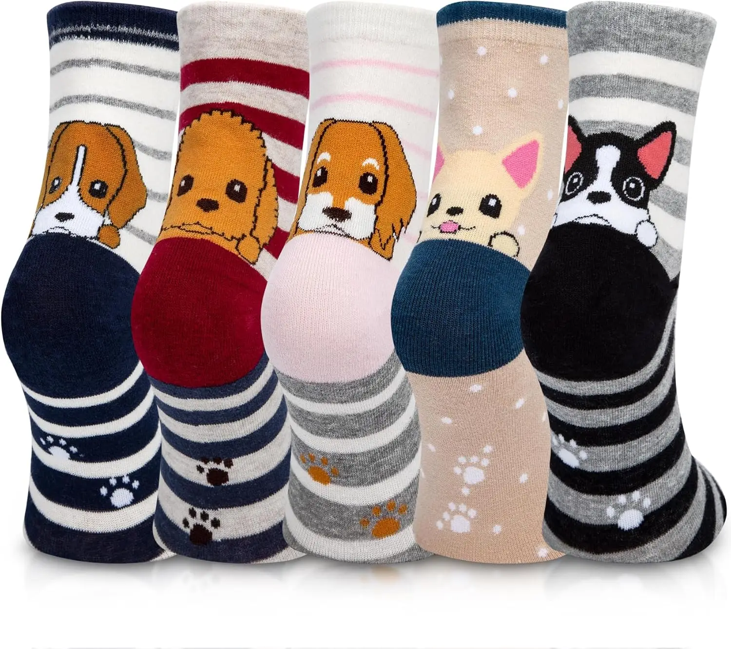 

Cute Animal Socks for Women, Fun Crew Cotton Cat Dog Stocking Stuffers Gifts