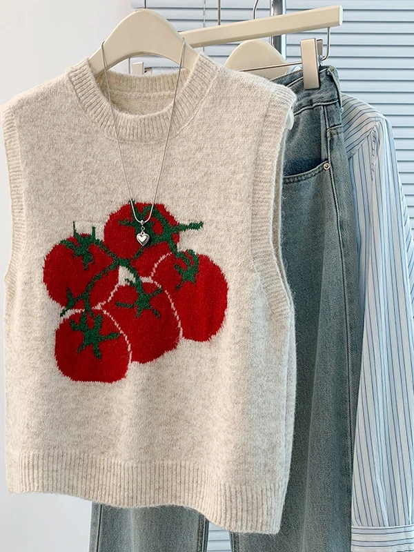 Moda agel preguiçoso sle versátil floral bordado svel com capuz colete superior feminino solto ajuste camisola de malha outono 2025