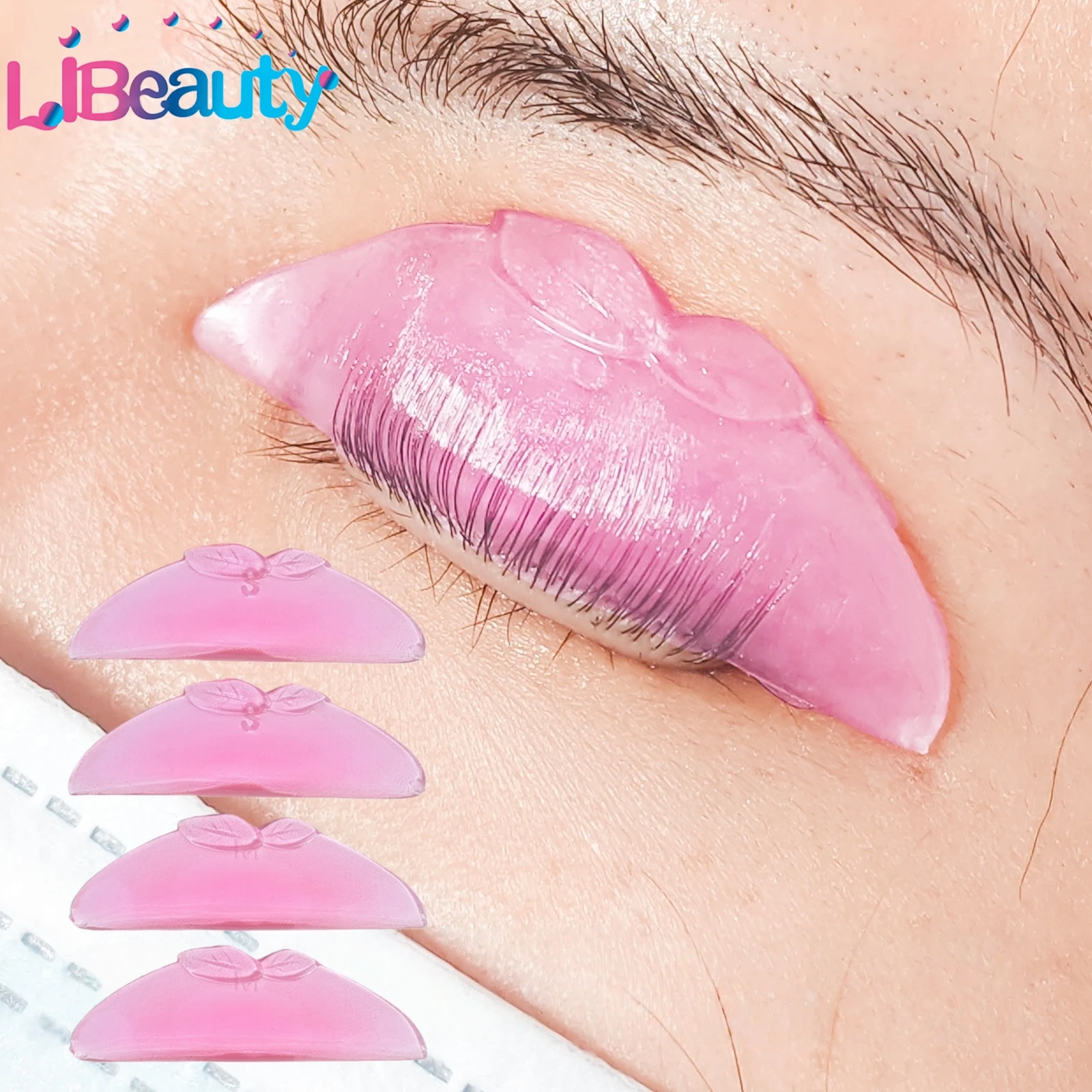 Libeauty 4Pc L Krul Siliconen Wimper Perm Pad Kleverige Wimpers Staaf Shield Lifting 3D Wimperkruller Lash Lifting Gezondheid schoonheid Tool