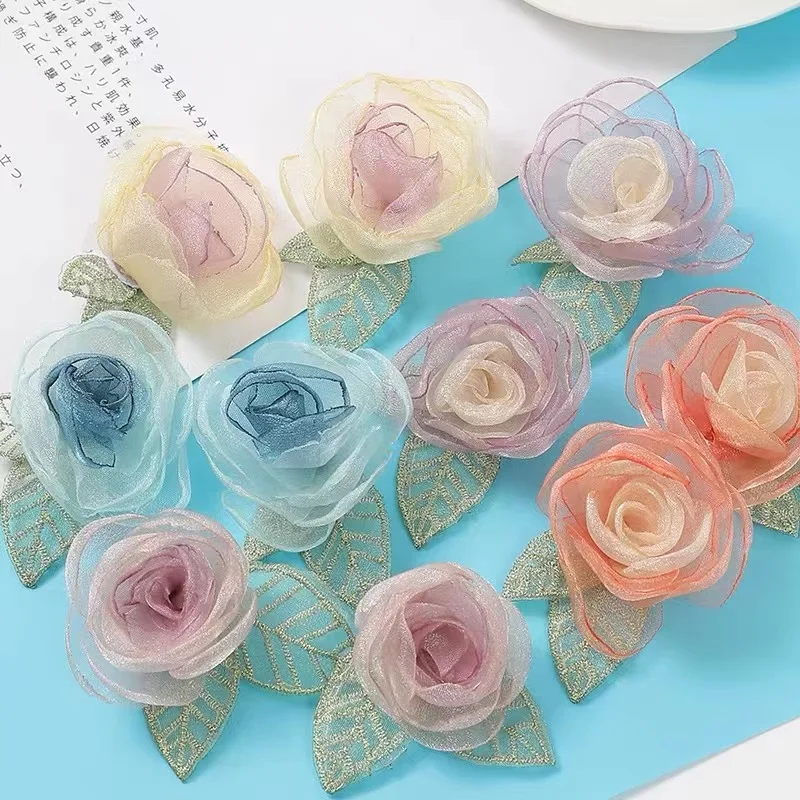 

3D Colored Organza Petals for Wedding, DIY Headdress Materials, Evening Dress Accessories, 5cm, 563, 50Pcs