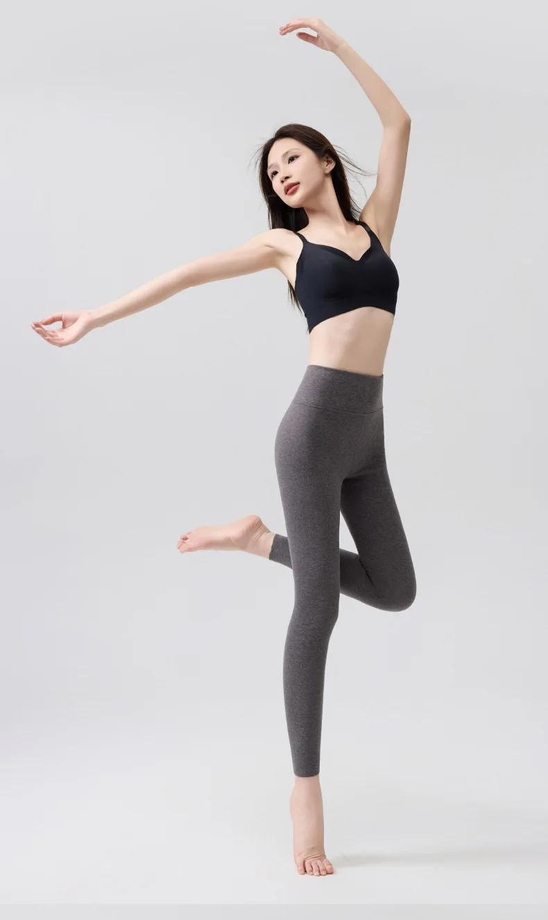 M-5XL النساء طماق الحرارية 7A مضاد للجراثيم الكشمير الحرير الشتاء عالية الخصر مطاطا جوارب طويلة بناطيل تدفئة #4