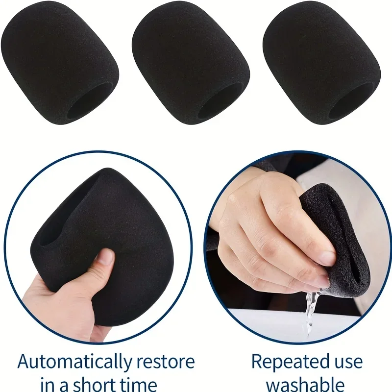 4Pcs Random Color Microphone Foam Windshields, Disposable Splash-Proof Covers Reduce Popping Noise for Karaoke DJ