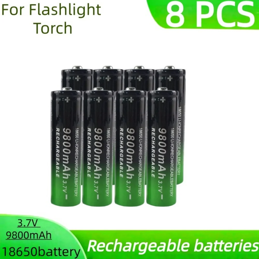 2025new شحن سريع 18650 بطارية عالية الجودة 9800mah 3.7 فولت 18650 بطارية ليثيوم أيون مصباح يدوي شحن البطارية #4