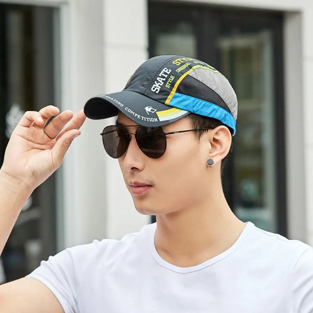 Quick Drying Quick Drying Hat Letter Patchwork Ultra Thin Breathable Baseball Cap Breathable Comfortable Patchwork Ponytail Hat