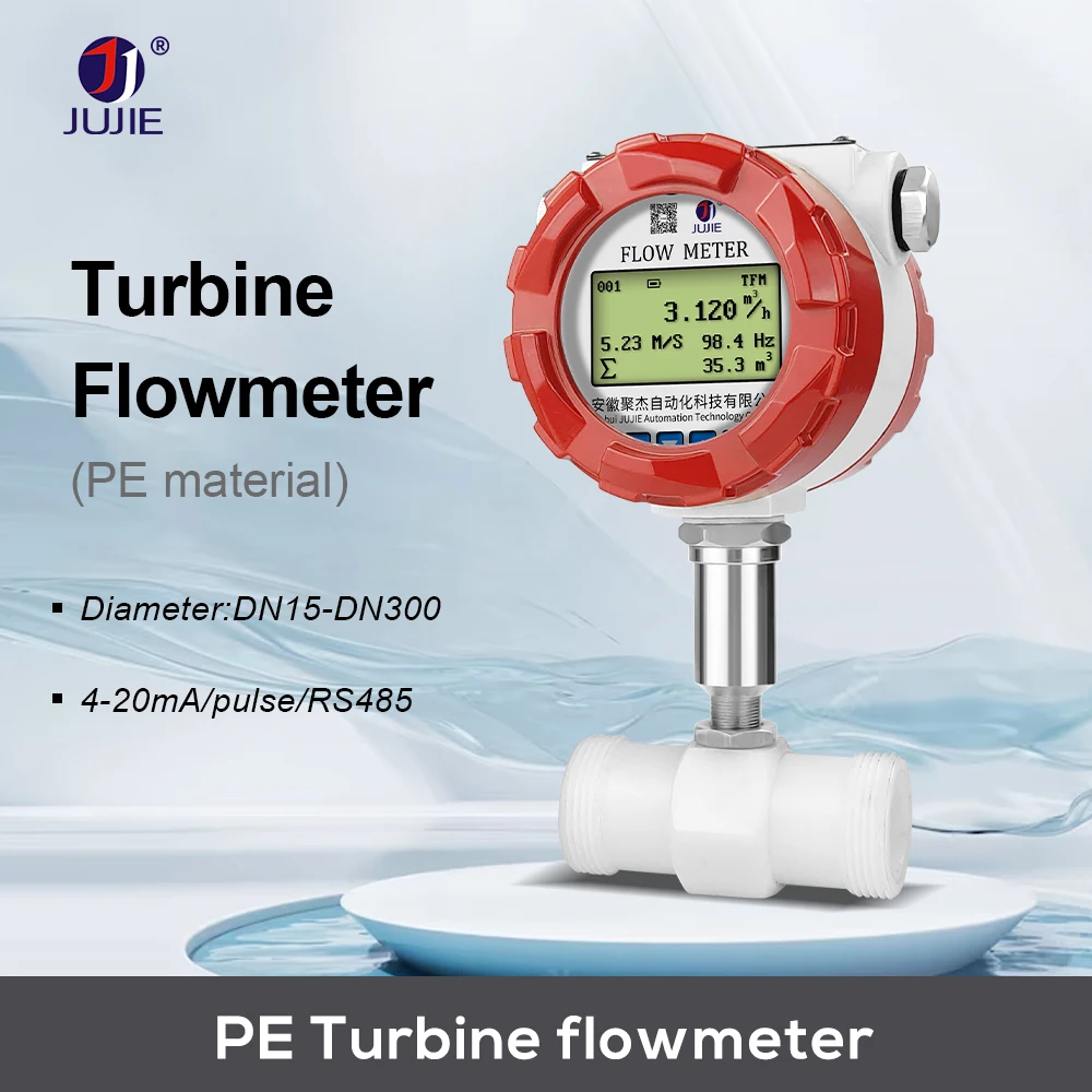 

Anti-corrosion Turbine Flowmeter Acid and Alkali Resistant Liquid Water Flow Sensor Sulfuric Acid DN15 25 50