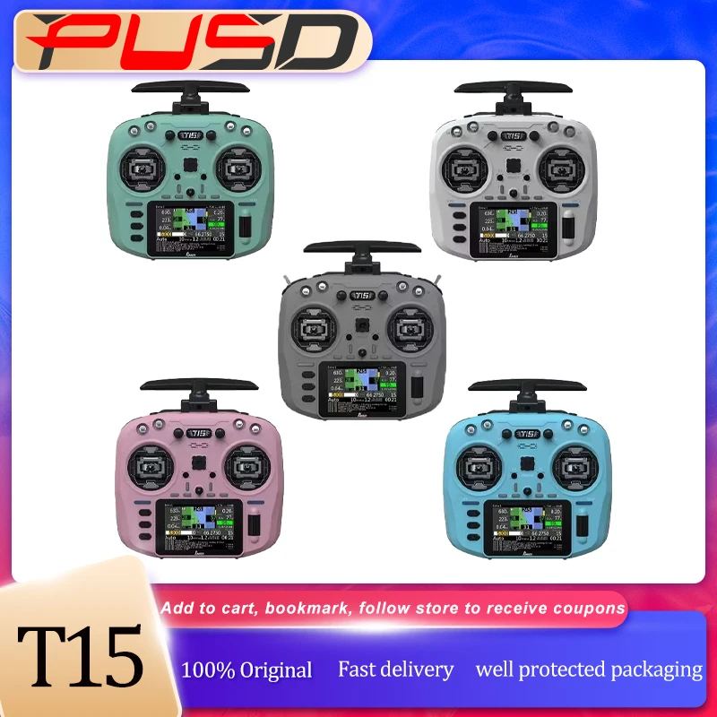 Radiocommande FPV Jumper T15 avec écran couleur et capteur Hall, émetteur EDGETX/ELRS pour drone RC longue portée
