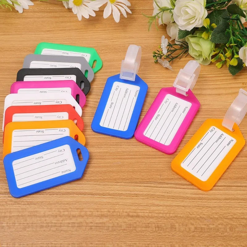 10/1pcs Candy Color Luggage Tag Travel Accessories Women Men Luggage Suitcase ID Address Holder Boarding Baggage Portable Label