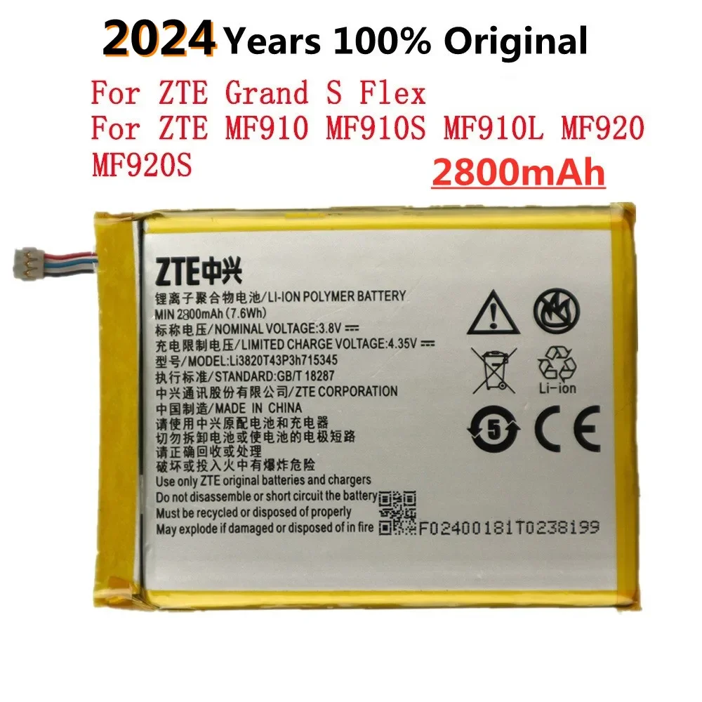 Original Battery LI3820T43P3h715345 For ZTE Grand S Flex MF910 MF910S MF910L MF920 MF920W+ MEGAFON MR150-5 835F Router 2800mAh