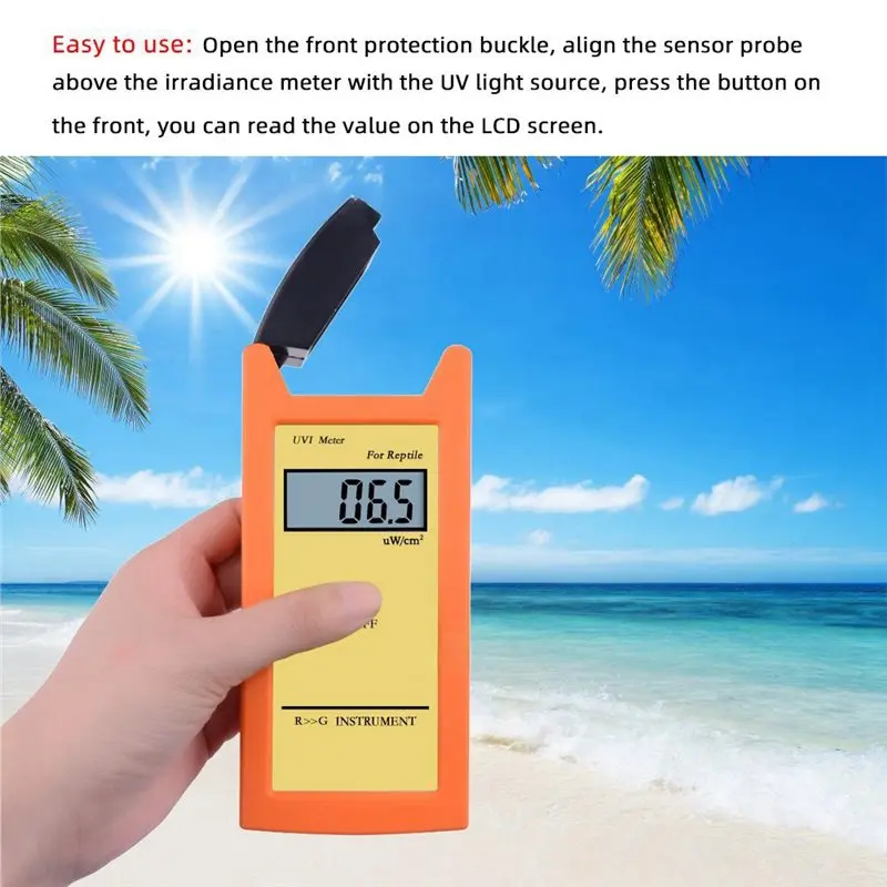RABIT AS59~ UVI Meter Reptile UV Index Strength Detector For Lizard Tortoise Basking Lamp UV Radiation Tester Terrarium Pet Care