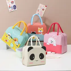 Portable Cute Cartoon Cooler Lunch Bag For Picnic Kids Student Women Travel Collapsible Thermal Breakfast Organizer