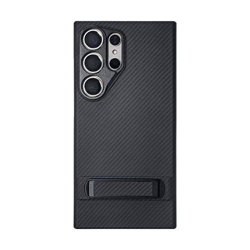 

Compatible with Samsung S24 Ultra,without Magsafe, Stand Phone Ultra-light Phone Protective Cover Anti-drop Aramid Carbon Fiber