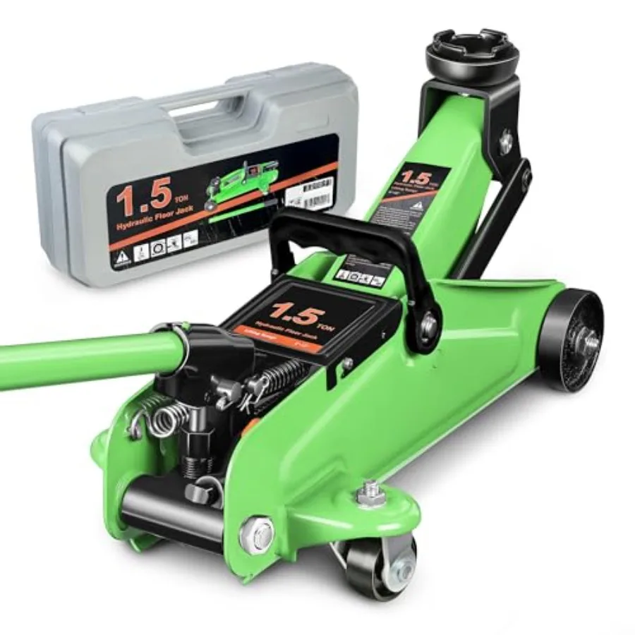 

Низкопрофильный напольный домкрат для гидравлической тележки с грузоподъемностью 1,5 тонны 3000 фунтов и диапазоном подъема от 5,3 до 12 дюймов Идеально подходит для автомобилей