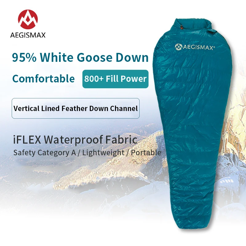 AEGISMAX NANO2 Ultralight 800+FP Goose Down Sleeping Bag Mummy 41℉~5℉ Waterproof Splicing Winter Outdoor Camping  leeping Bag