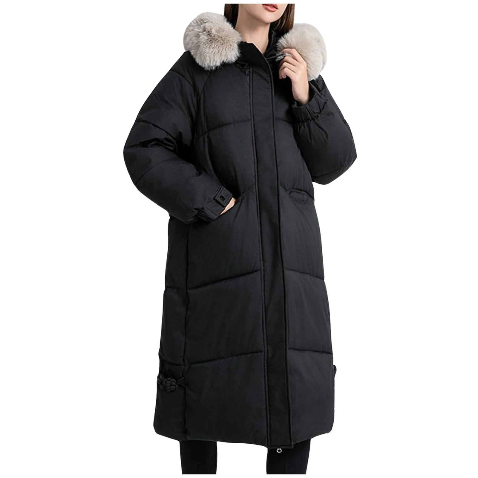 Women's Winter Down Jacket 2024 Popular Style Long Sleeve Zipper Loose Warm Down Womens Wool Coat 2x 4x Coats for Women