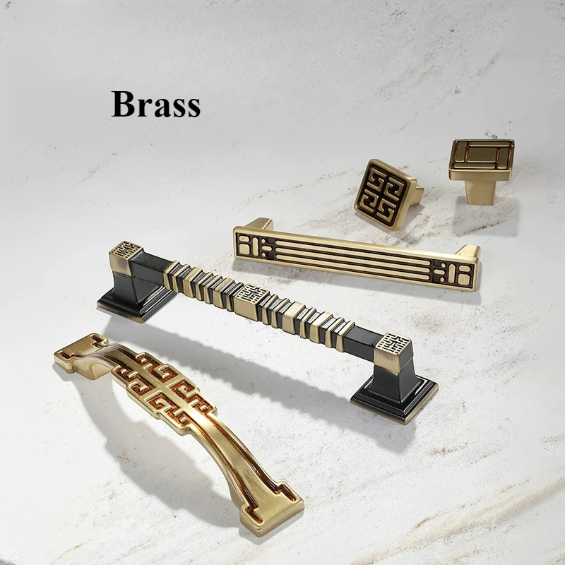 Premium Solid Brass European Drawer Handles and Cabinet Knobs Classic Elegance for High-End Furniture Door Fitting