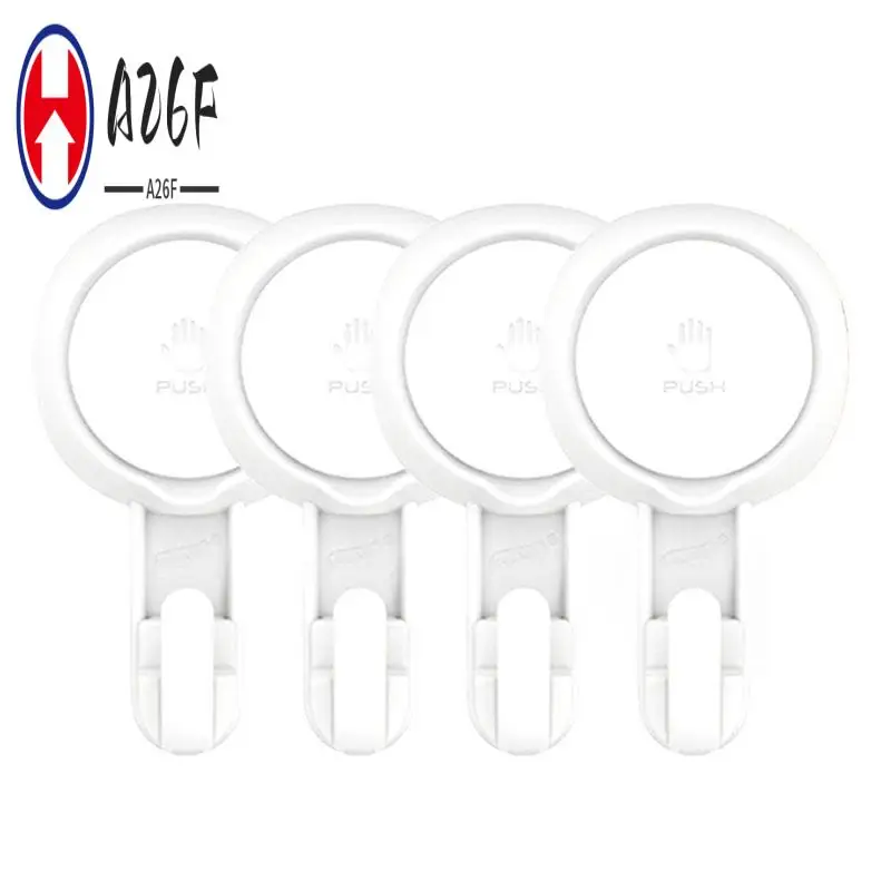 

A26F-4 шт., без перфорации, бесследный прочный клей для ванной комнаты, кухни, настенный крючок на присоске, клейкий крючок для полотенец