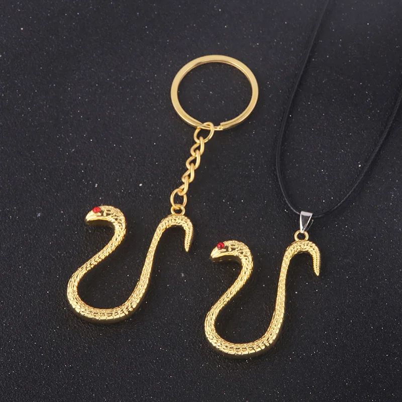 One Piece Anime Boa Hancock Snake Jewelry Keychain Necklace Metal Pendant Figure Model Gift