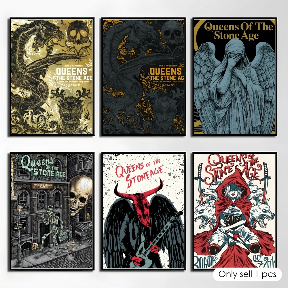 Band Q-Queens Of The Stone Age Poster Elegant And Affordable Wall Art Stickers For Dormitory Living Room And Bedroom Spaces