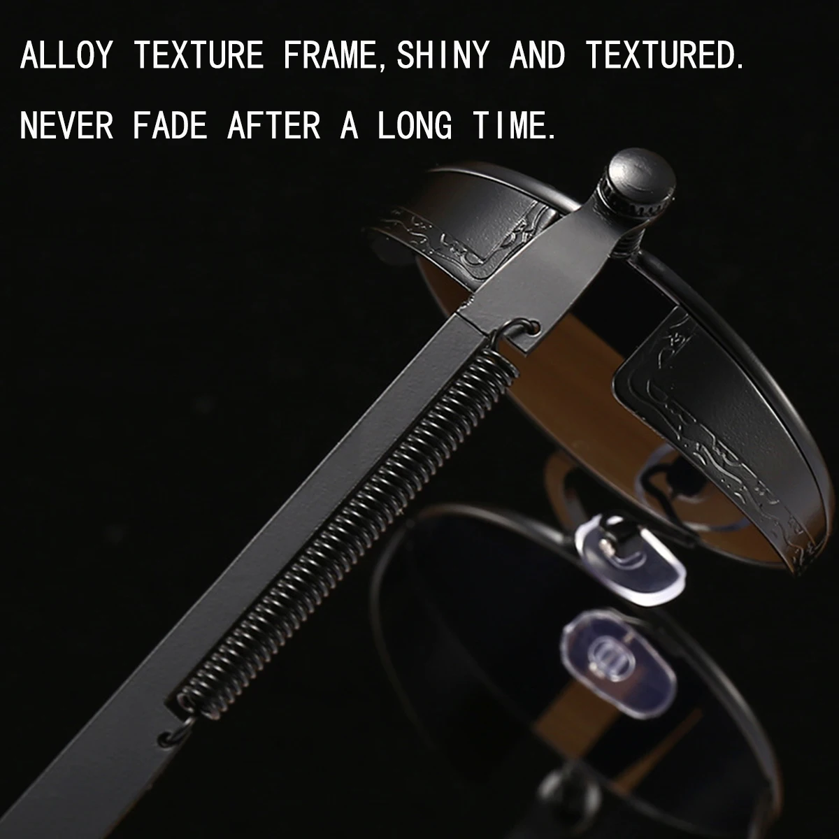 Retro-Punk-Sonnenbrille, runde, reflektierende Sonnenbrille für Männer und Frauen – Detail 7