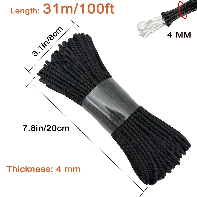 Neue Farben 100FT 31M Hochwertiges Paracord 550 Typ III 7-Strang Mehrfarbiges Seil für Wandern Camping DIY Handgemachtes Seil Großhandel – Detail 4