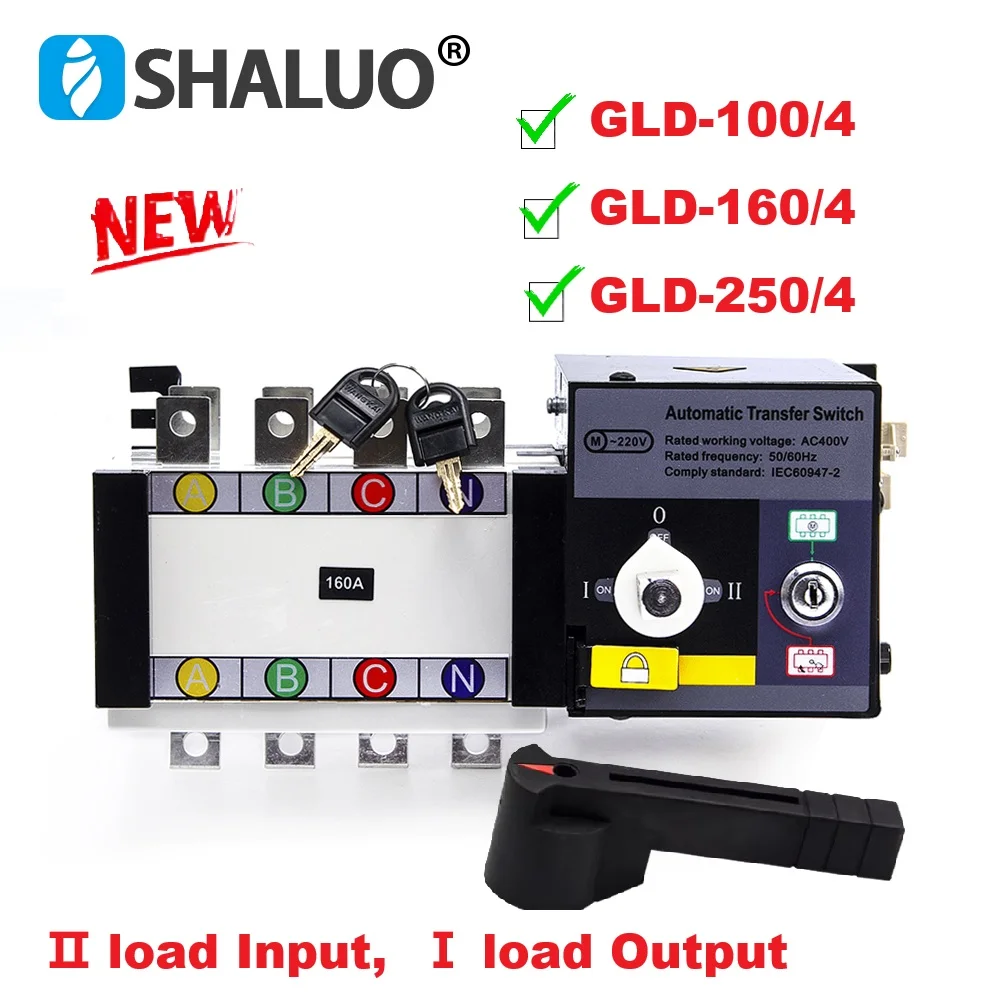 

2026 GLD Series 4P 100A 160A 250A ATS Generator Dual Power Automatic Transfer Switch Breaker Module AC220V For Generator Parts