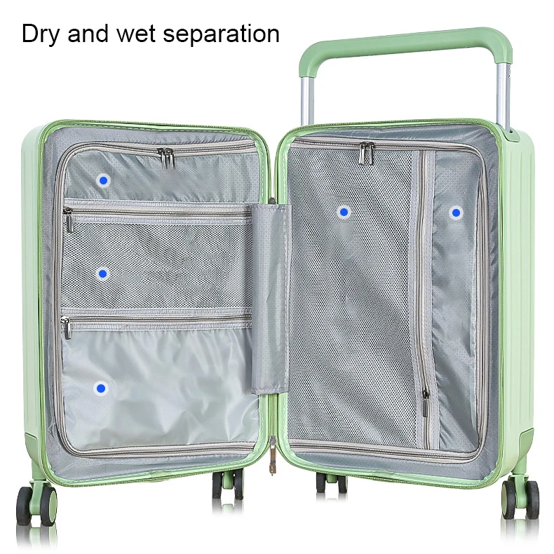 2024 Fashion Travel Suitcase Wide Trolley Luggage with TPE Wheel ABS+PC Large Capacity Luggage 20-inch Carry on Luggage Sets