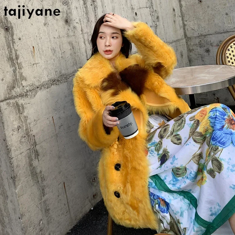 Tajiyane Natural Wool Fur Jackets for Women Real Fur Coat Womens Clothing Luxury Winter Mid-length Fur Coats Fashion Chaquetas