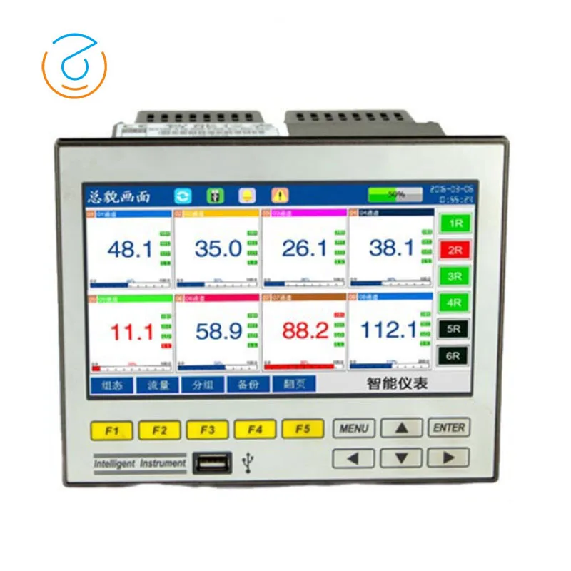 Customized professional paperless recorder 16 channel universal input Color screen paperless recorder