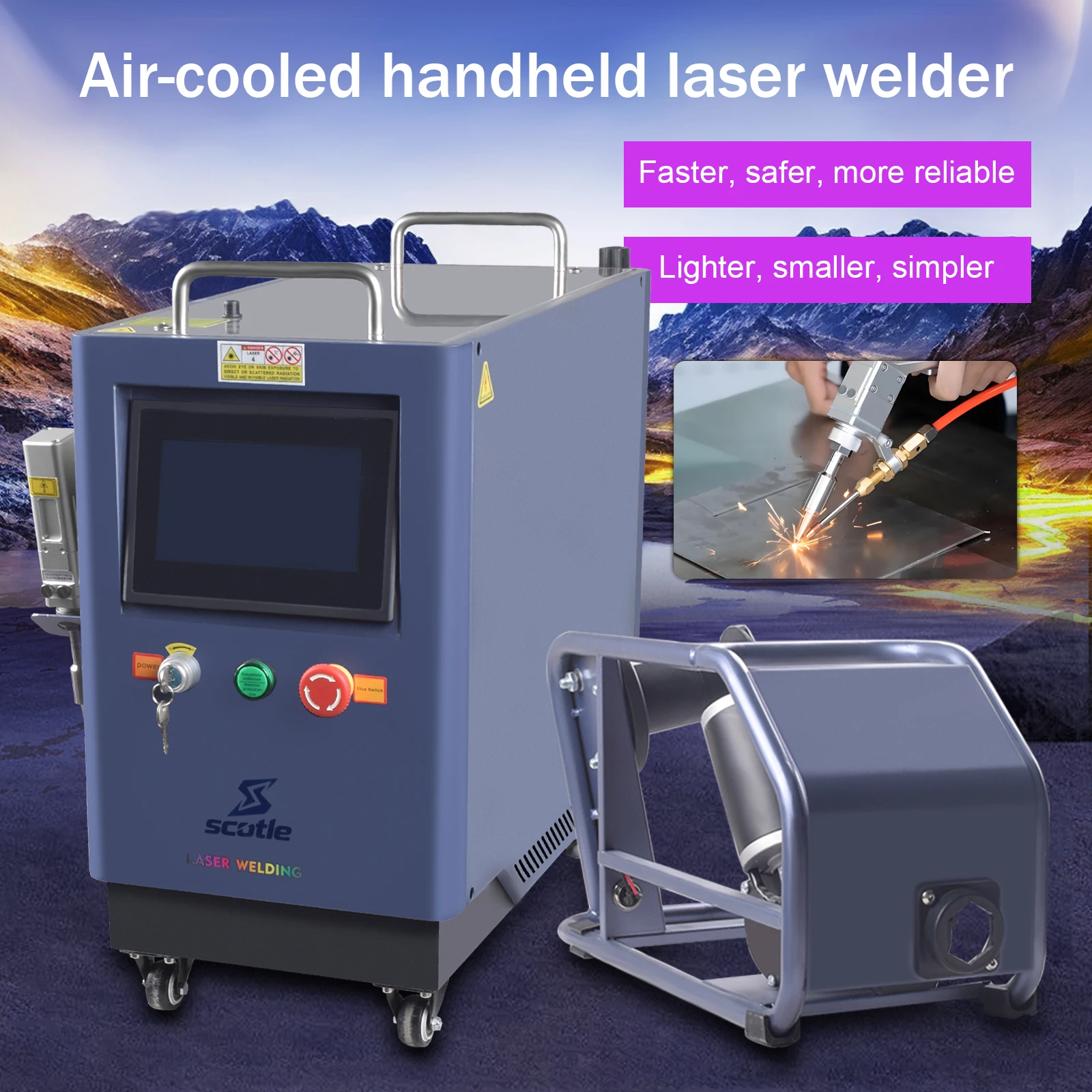 2000W 4 IN 1 Handheld Laser Welder Air Cooling Welding Cleaning Cutting Machine Upgrade SUP 28F Weld Gun For Carbon Steel Alloy