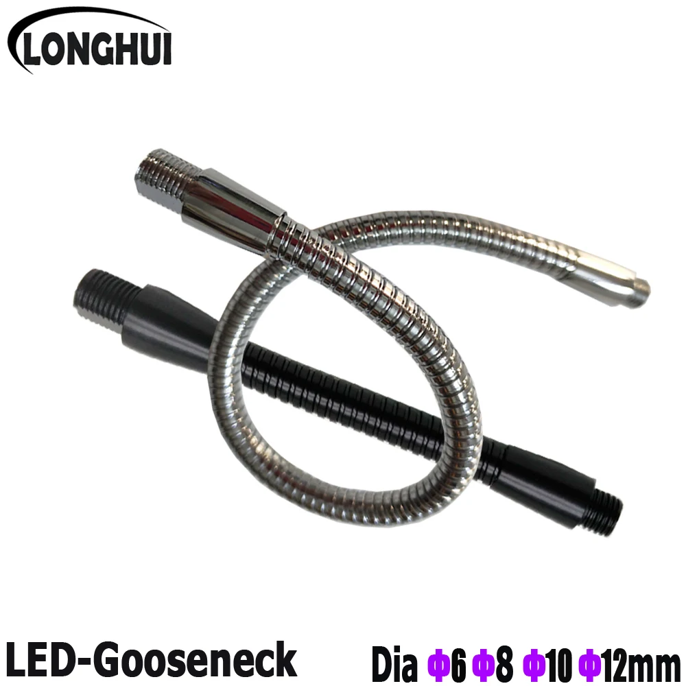 

1p Dia 6/8/10/12/16mm LED Gooseneck Fexible Holder Black/Silver Universal Hose Soft Pipe Serpentine Tubes For DIY LED Desk Lamp