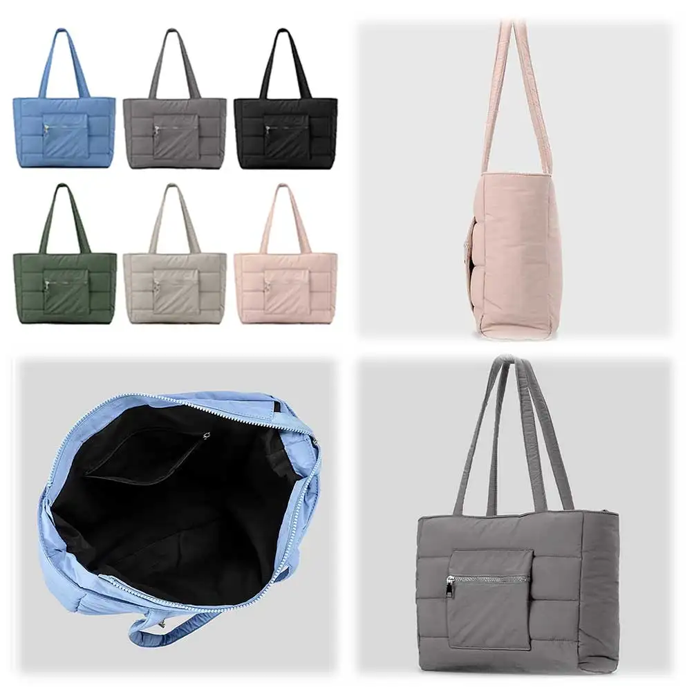 

Puffer Tote Bag Lightweight Shoulder Bag Handbag with Zipper Work Bag Everything Everyday Bag for Women Work Shopping Travel
