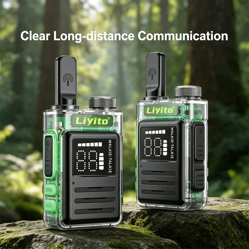 1/2PCS Mini Walkie Talkie UHF 400-470MHz Type-C USB Charging VOX 16CH Long Range Two Way Radio for Outdoor Camping Hotel
