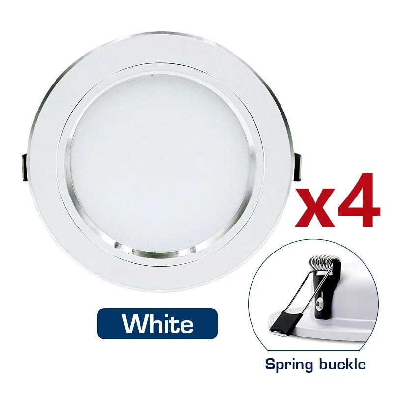 DEEMOPA 4Pcs LED Downlight AC 110V 220V Decke Licht DC 12V 24V Einbau Led Unten Licht runde Panel Licht Scheinwerfer Innen Beleuchtung 4