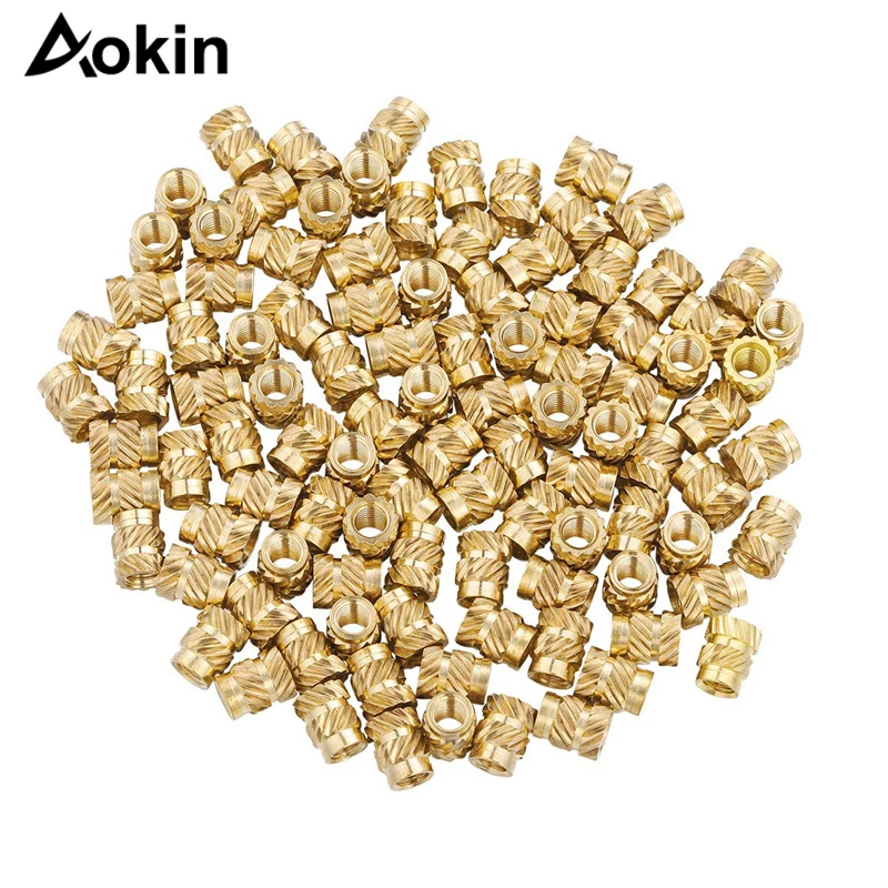 100pcs/lot M3 Thread Knurled Brass Threaded Heat Set Heat Resistant Insert Embedment Nut For 3D Printer Accessories