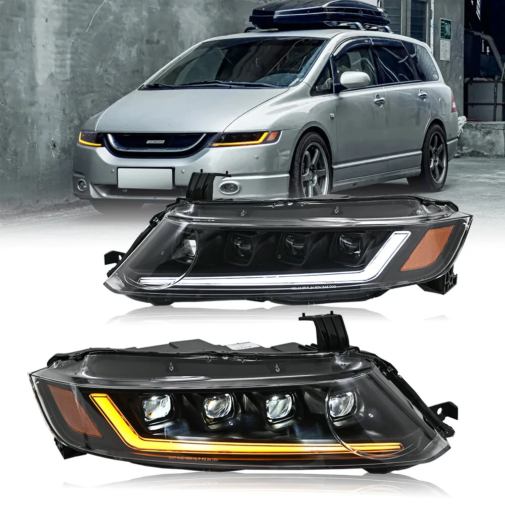 

1 комплект светодиодных проекторов для Honda Odyssey 2004-2008, передние фары в сборе, левый + правый аксессуар для фар