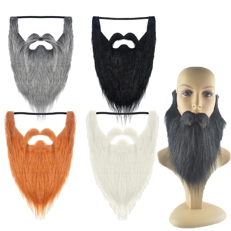 Barbas falsas para fiesta de disfraces para hombres y mujeres, bigote falso para Halloween y Navidad, Barba, disfraz de pelo Facial, juego, suministros para fiestas