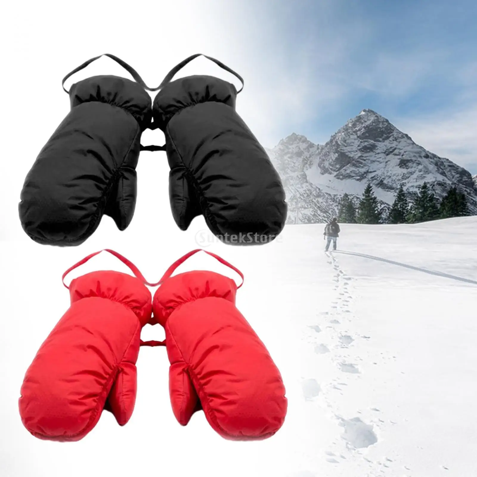 Down Mittens Ski Mittens for Men Women Warm Windproof Cold Weather Gloves Winter Snow Mittens for Skiing Biking Autumn Winter