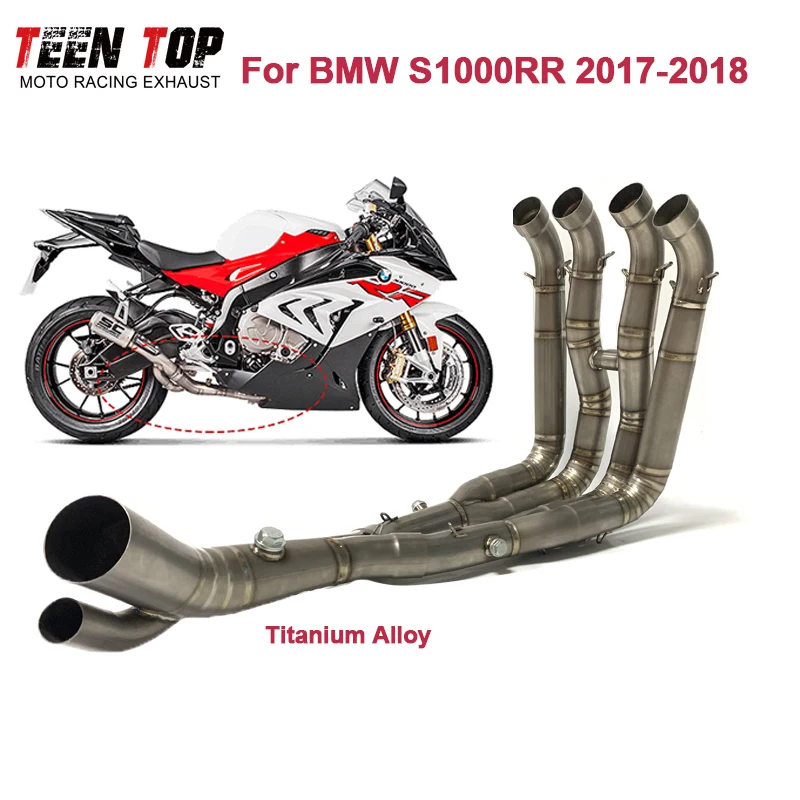 

S1000 RR Motorcycl Exhaust Pipe For BMW S1000RR Front Connect Pipe 17-18 Dual Holes Escape Moto Titanium Exhaust Header OEM Size