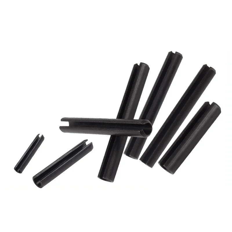 10Pcs Slotted Spring Dowel Elastic Cotter Cylindrical Positioning Tension Dowel Roll Cabon Steel Pin Spring-Type Straight Pins