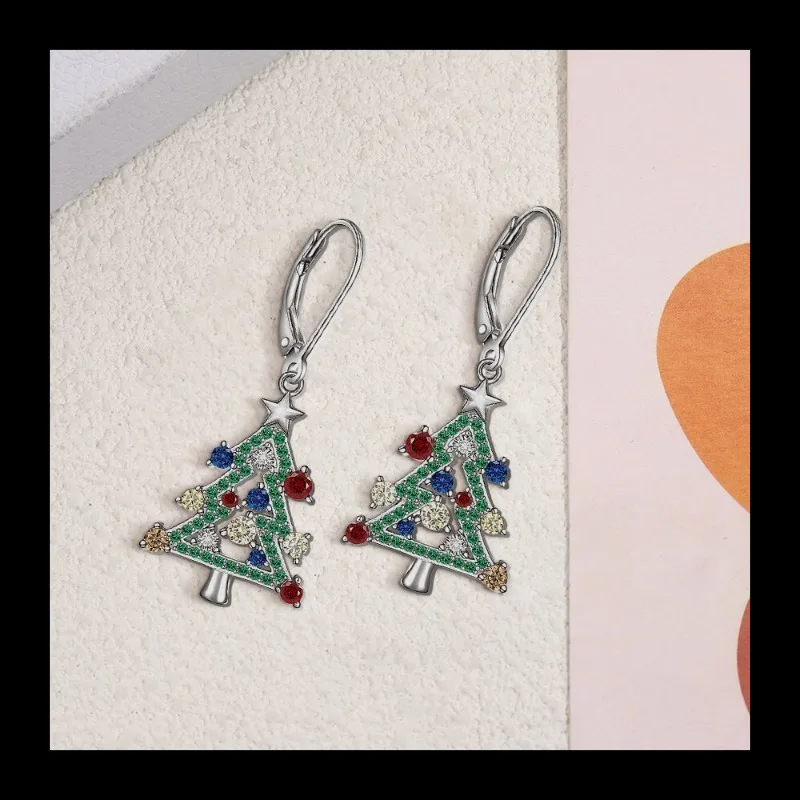

S925 Silver Christmas Exquisite Creative Joy Atmosphere Christmas Snowflake Party Stud Earrings Earrings