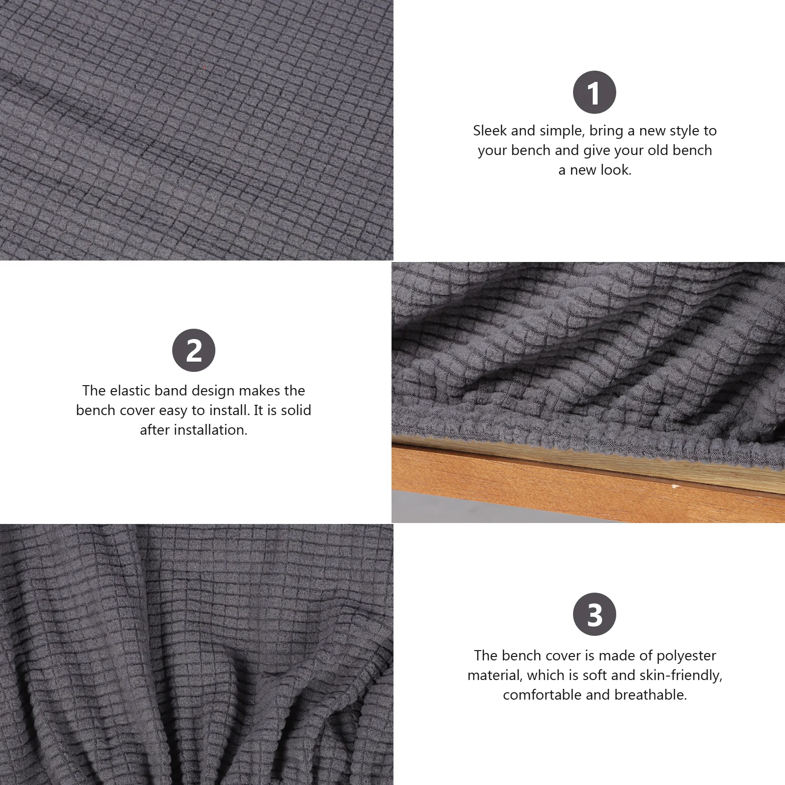 Piano Stool Cover Stretchable Polyester Bench Protector For Dining Chair Office Hotel Mall Decor Dustproof Scratch