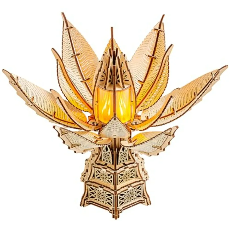 

Деревянный 3D-пазл Wood Trick Fiery Bloom Luminous LED для взрослых, красный, с интерактивным механическим движением и возможностью самостоятельной сборки