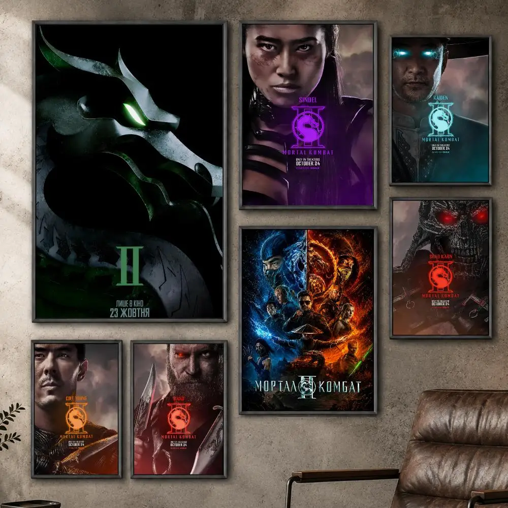 Game Mortal Kombat Scorpion Sub Zero Poster  PP Self Adhesive Home Garage Dorm Bar Wall Decor Aesthetic Retro Gift