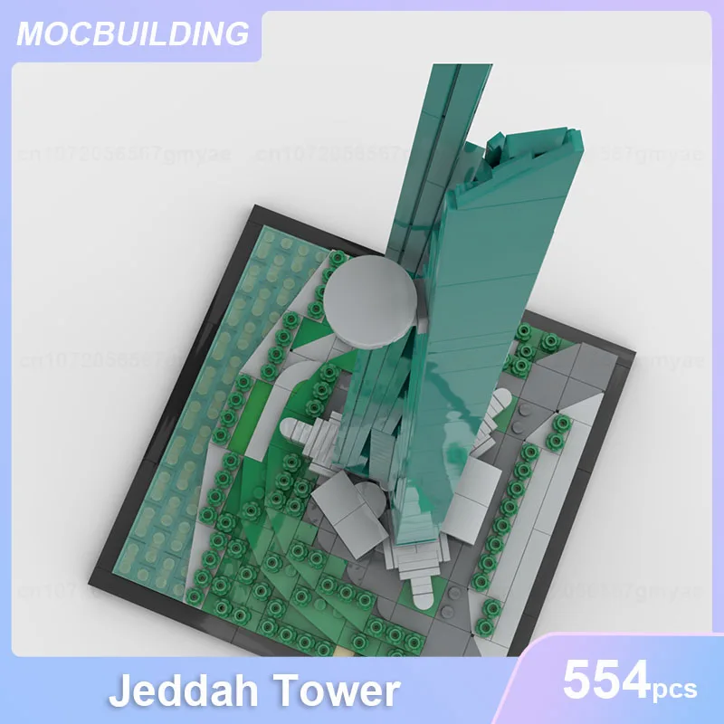 Jeddah Tower Architecture Model MOC Building Blocks Display DIY Assemble Bricks Educational Creative Collection Toy Gifts 554PCS