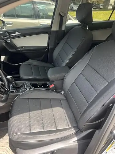 EKR Tiguan Car Seat Covers Custom Fit for Volkswagen Tiguan 2012-2024 Tiguan S/SE/SEL/SE R-Line/SEL R-Line/SEL Premium Leather Car Seat Cover Full Set for SUV