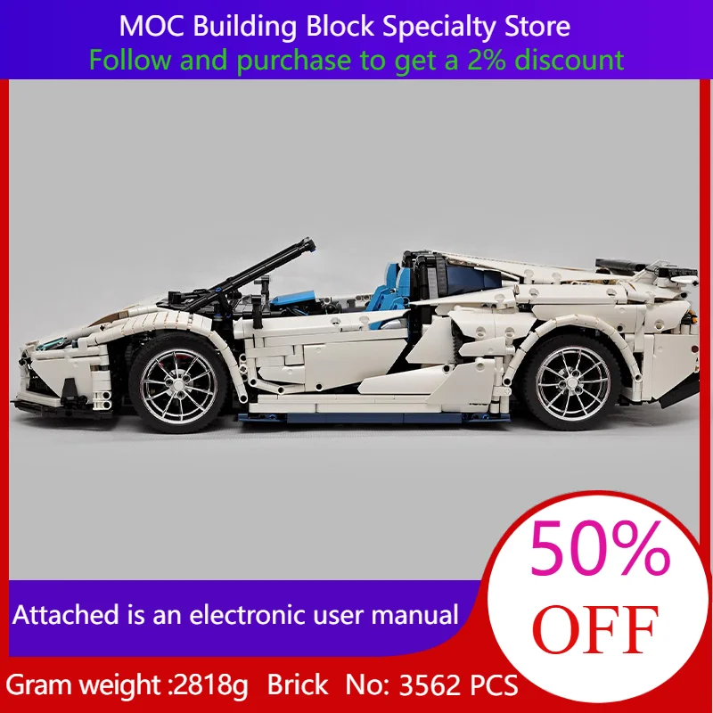 

3562 Parts Building Block Model MOC Ultimate V12 Supercar 1 8 Scale Car Toys For Boys Adults Children Christmas Birthday Gifts