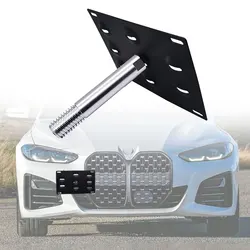 For BMW 4-Series 2021 2022 2023 2024 Car Bumper Tow Hook License Plate Mount Bracket Stainless Steel No Drill Car Accessories